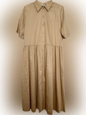 & Other Stories - Gold Short Sleeve Shirt Dress - Size 6
